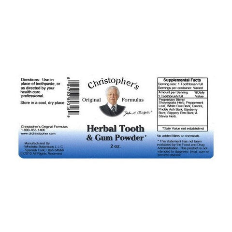 Dr. Christophers Formulas, Original Formulas Herbal Tooth And Gum Powder, 2 Oz Dr. Christophers Formulas