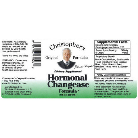 Dr. Christophers Formulas, Hormonal Changease Extract, 2 oz Dr. Christophers Formulas