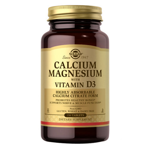 Solgar, Calcium Magnesium with Vitamin D3 Tablets, 150 Tabs Solgar