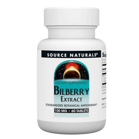 Source Naturals, Bilberry Extract, 100 MG, 60 Tabs Source Naturals