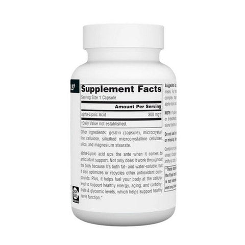Source Naturals, Alpha Lipoic Acid, 300 Mg, 60 Caps Source Naturals