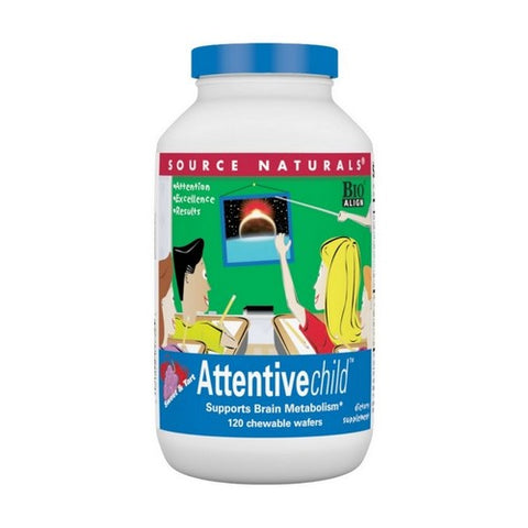 Source Naturals, Attentive Child Sweet And Tart, 120 Chewable Wafers Source Naturals