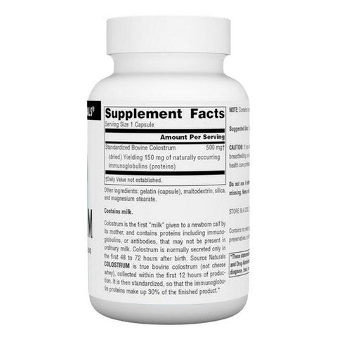 Source Naturals, Colostrum, 500 MG, 60 Caps Source Naturals