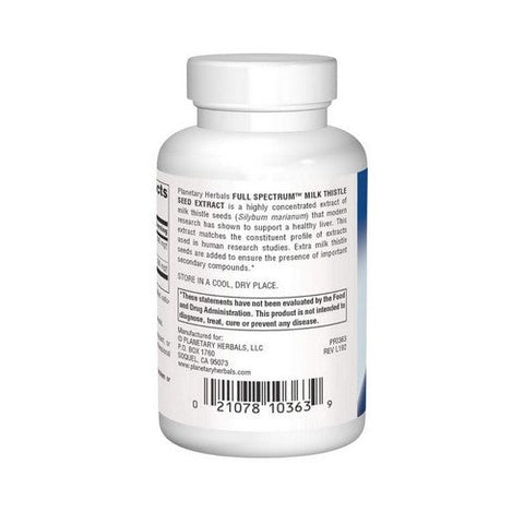 Planetary Herbals, Full Spectrum Milk Thistle Seed Extract, 260 Mg, 60 Tabs Planetary Herbals