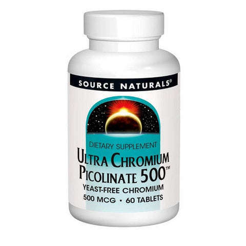 Source Naturals, Ultra Chromium Picolinate 500, 500 mcg, 60 Tabs Source Naturals