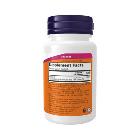 Now Foods, Vitamin A, 100 Sgels Now Foods