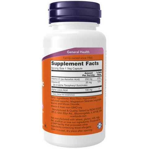 Now Foods, Alpha Lipoic Acid, 100 mg, 60 Vcap Now Foods