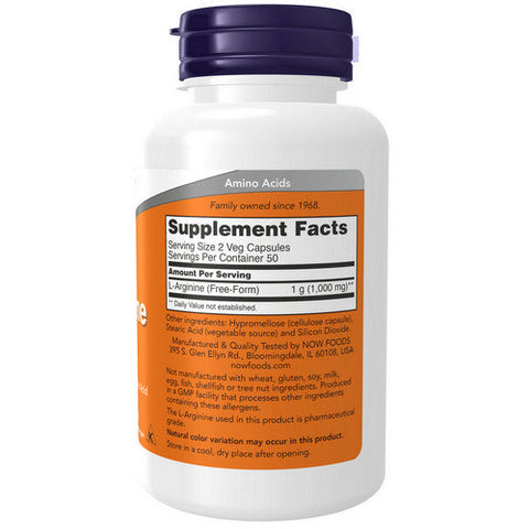Now Foods, L-Arginine, 500 mg, 100 Caps Now Foods