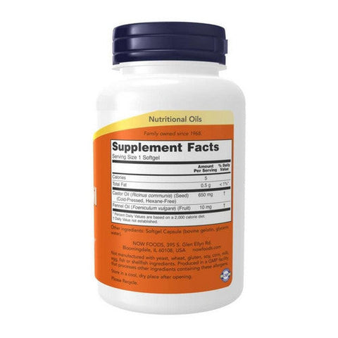 Now Foods, Castor Oil, 650 Mg, 120 Softgels Now Foods