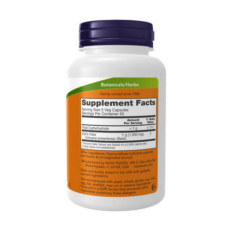 Now Foods, Cats Claw, 500 mg, 100 Caps Now Foods