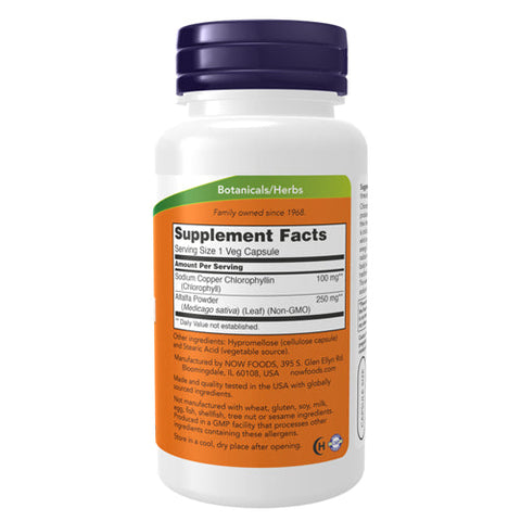 Now Foods, Chlorophyll, 100 mg, 90 Veg Capsules Now Foods