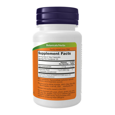 Now Foods, Goldenseal Root, 500 mg, 50 Caps Now Foods