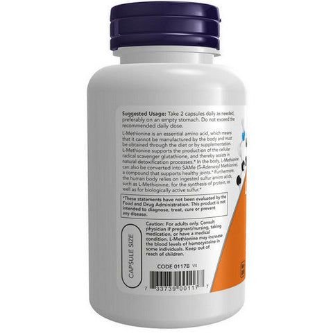 Now Foods, L-Methionine, 500 mg, 100 Caps Now Foods