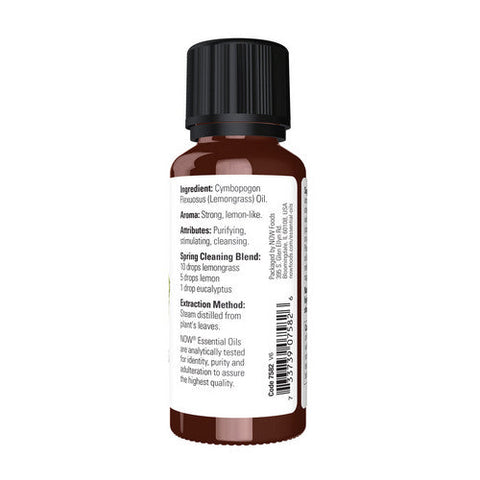 Now Foods, Lemon Grass Oil 100% Pure, 1 OZ Now Foods