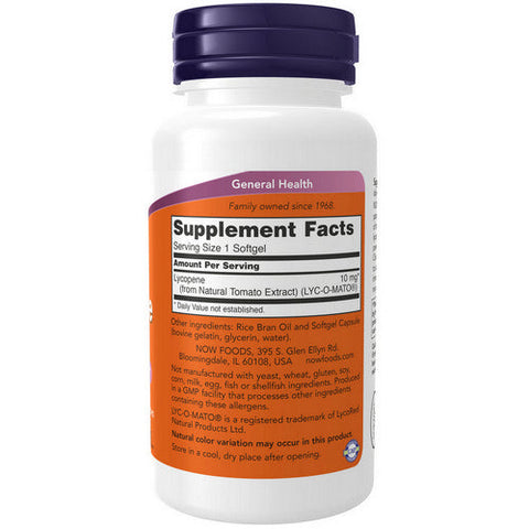 Now Foods, Lycopene, 10 mg, 120 Sgels Now Foods