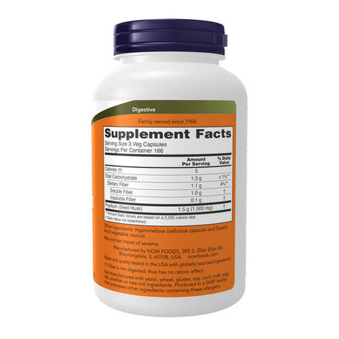 Now Foods, Psyllium Husk, 500 mg, 500 Caps Now Foods