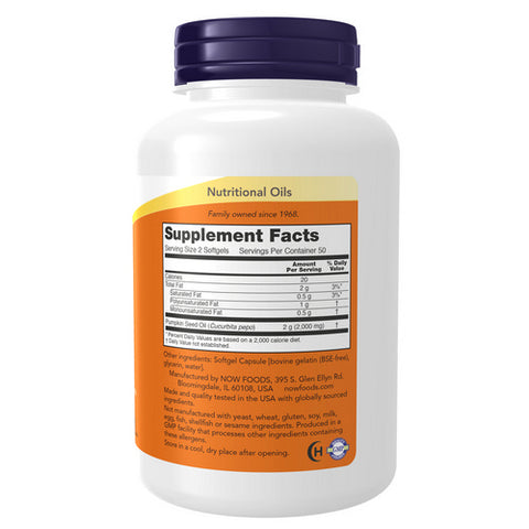 Now Foods, Pumpkin Seed Oil, 1000 mg, 100 Sgels Now Foods