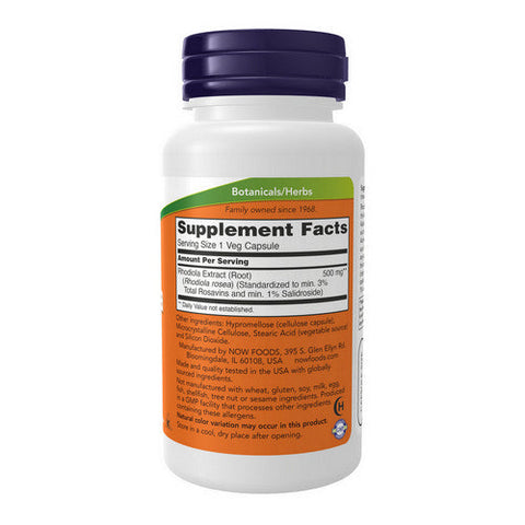 Now Foods, Rhodiola, 500 mg, 60 Vcaps Now Foods