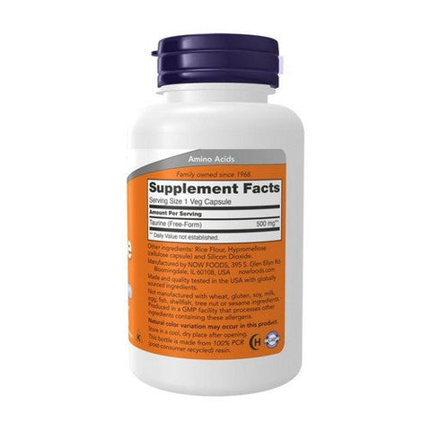 Now Foods, Taurine, 500 mg, 100 Caps Now Foods