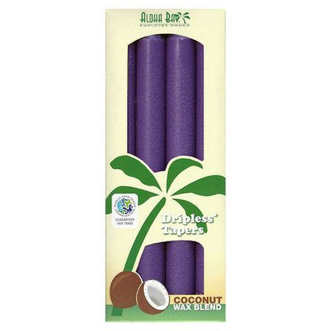 Aloha Bay, Candle  9 Inch Taper, Violet, 4 Pack Aloha Bay