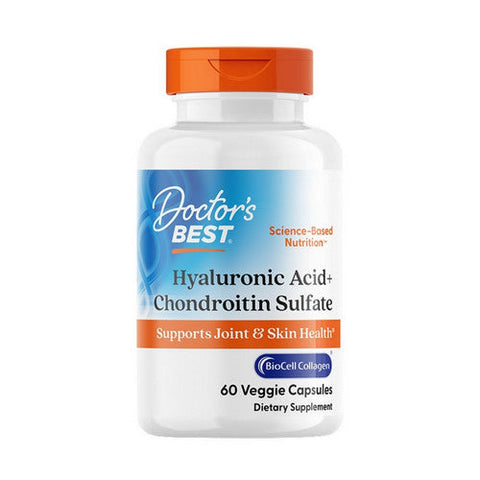 Doctors Best, Hyaluronic Acid Plus Chondroitin Sulfate With Biocell Collagen, 100 mg, 60 Veg Caps Doctors Best