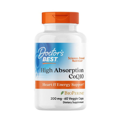 Doctors Best, High Absorption CoQ10 With BioPerine, 200 mg, 60 Veggie Caps Doctors Best
