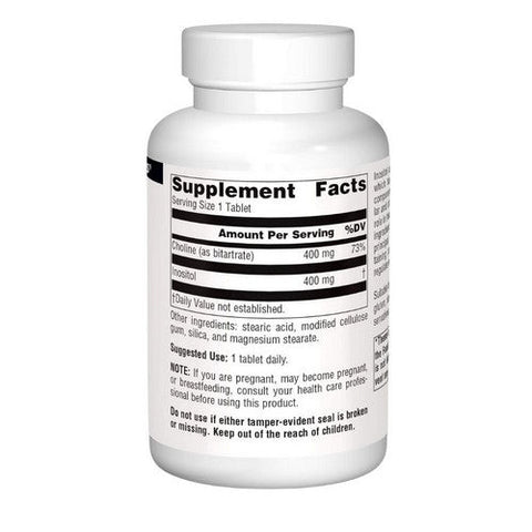 Source Naturals, Inositol And Choline, 800 Mg, 100 Tabs Source Naturals