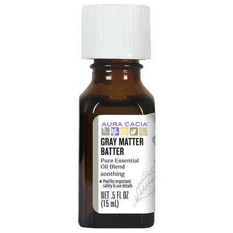 Aura Cacia, Pure Aromatherapy Oil Gray Matter Batter Peppermint And Roman Chamomile, 0.5 Oz Aura Cacia