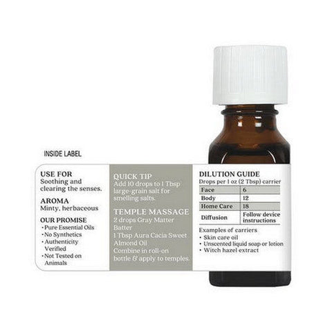 Aura Cacia, Pure Aromatherapy Oil Gray Matter Batter Peppermint And Roman Chamomile, 0.5 Oz Aura Cacia