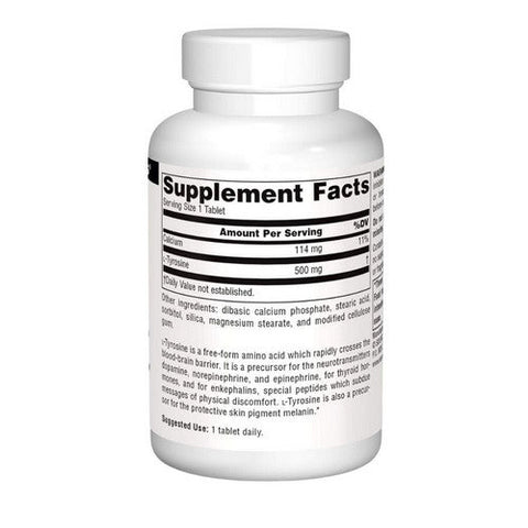 Source Naturals, L-Tyrosine, 500 MG, 50 Tabs Source Naturals