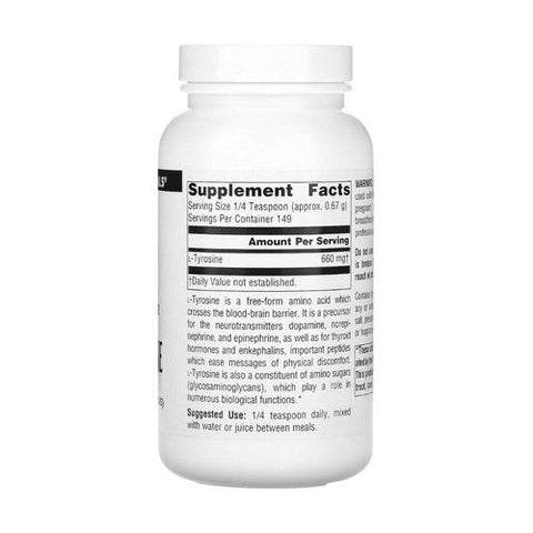 Source Naturals, L-Tyrosine, Powder 100 gm 3.53 Oz Source Naturals