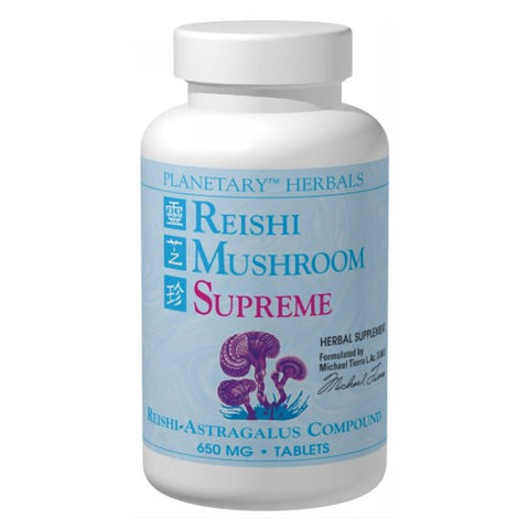 Planetary Herbals, Reishi Mushroom Supreme, 650 Mg, 100 Tabs Planetary Herbals