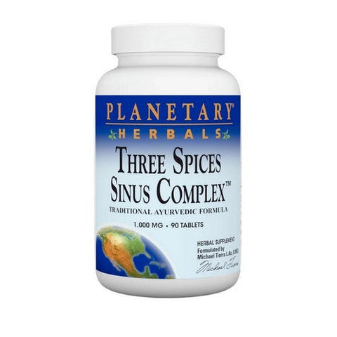Planetary Herbals, Three Spices Sinus Complex, 1000 Mg, 90 Tabs Planetary Herbals