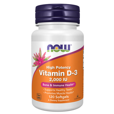 Now Foods, Vitamin D-3, 2000 IU, 120 Softgels Now Foods