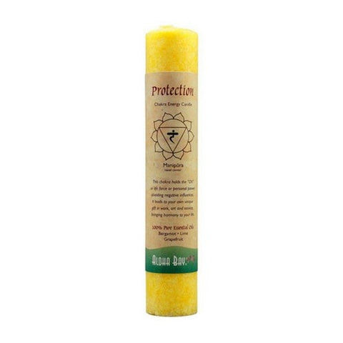 Aloha Bay, Candle Chakra Pillar Protection Yellow, 1 Count Aloha Bay