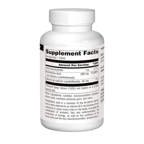 Source Naturals, Pantothenic Acid, 500 mg, 100 Tabs Source Naturals