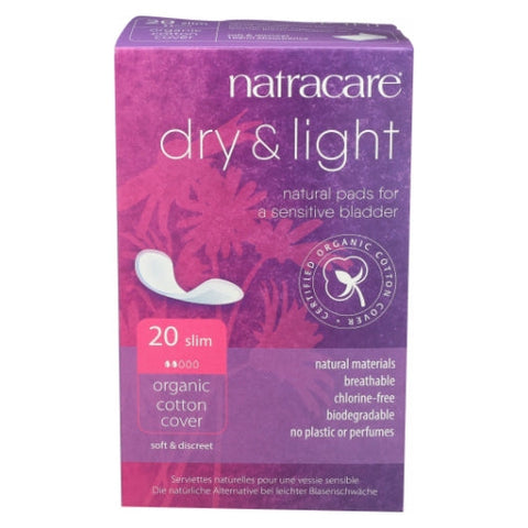 Natracare, Dry & Light Pads, 20 Pads Natracare