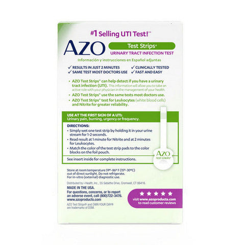 Azo, Urinary Tract Infection Test Strips, 3 Count Azo