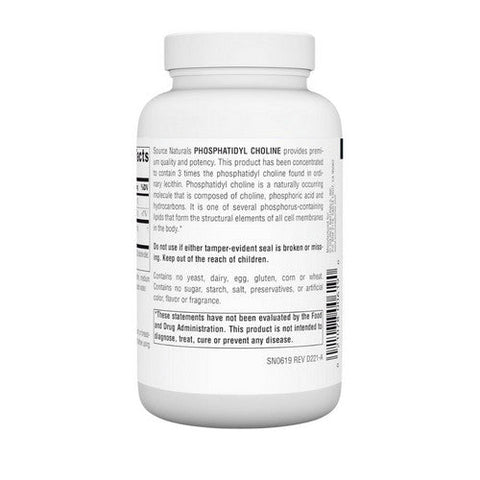 Source Naturals, Phosphatidylcholine In Lecithin, 420 MG, 90 Softgel Source Naturals