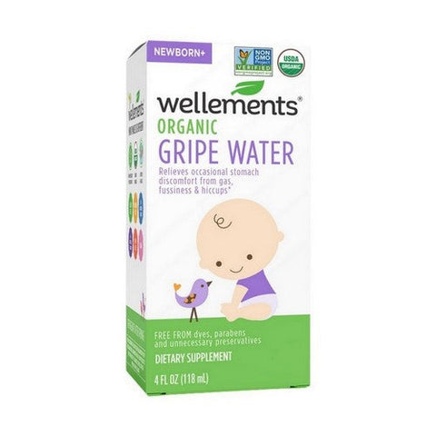 Wellements, Organic Baby Gripe Water Newborn Plus, 4 Oz Wellements