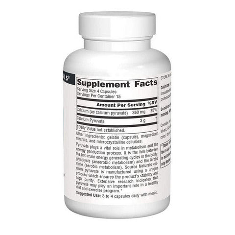 Source Naturals, Pyruvate Power, 750 MG, 60 Caps Source Naturals