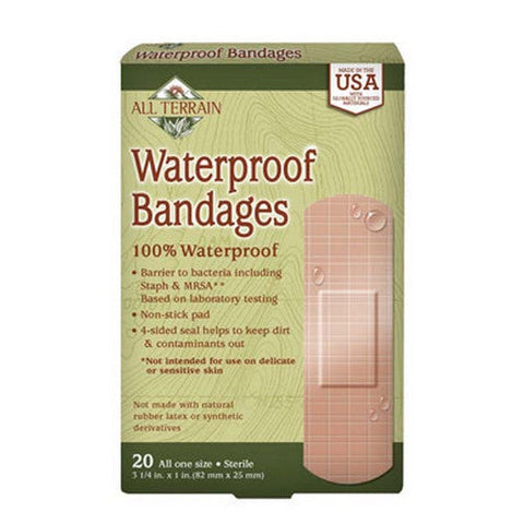 All Terrain, Waterproof Strong Strip Bandages, 1 Inch 20 Pc All Terrain