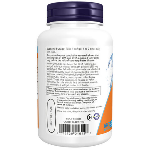 Now Foods, DHA-500 Double Strength, 90 Softgels Now Foods