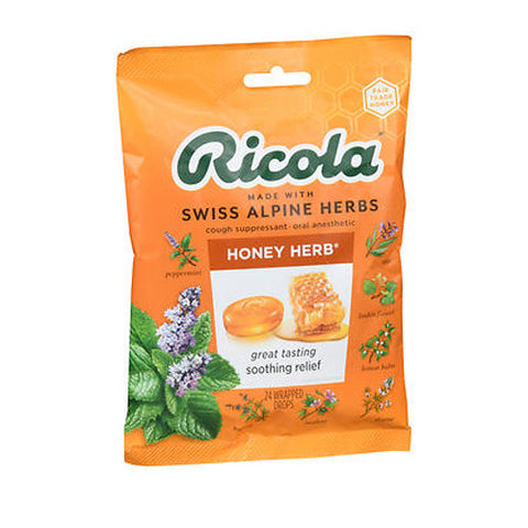 Ricola, Cough Suppressant Throat Drops Honey Herb, 24 Count Ricola