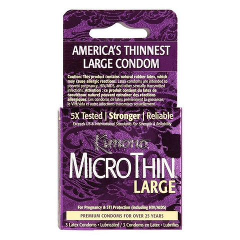 Mayer Laboratories, Kimono MicroThin Condoms, Aqua Lube Large 3 CT Mayer Laboratories