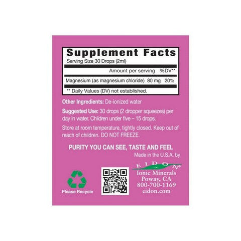 Eidon Ionic Minerals, Magnesium Liquid Concentrate, 2 Oz Eidon Ionic Minerals