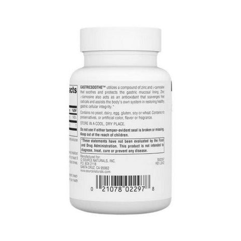 Source Naturals, Gastricsoothe Zinc L-Carnosine, 37.5 Mg, 120 Caps Source Naturals