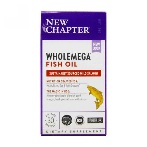 New Chapter, Wholemega Whole Fish Oil, 500 Mg, 30 Softgels New Chapter