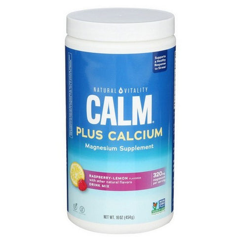 Natural Vitality, CALM Plus Calcium Raspberry Lemon, 16 Oz Natural Vitality