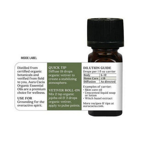 Aura Cacia, Essential Oil Vetiver, Veviter 0.25 oz Aura Cacia